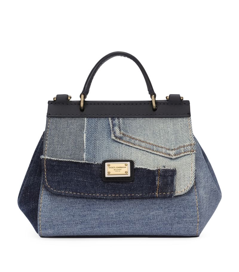 Dolce & Gabbana Dolce & Gabbana Kids Mini Denim Sicily Top-Handle Bag