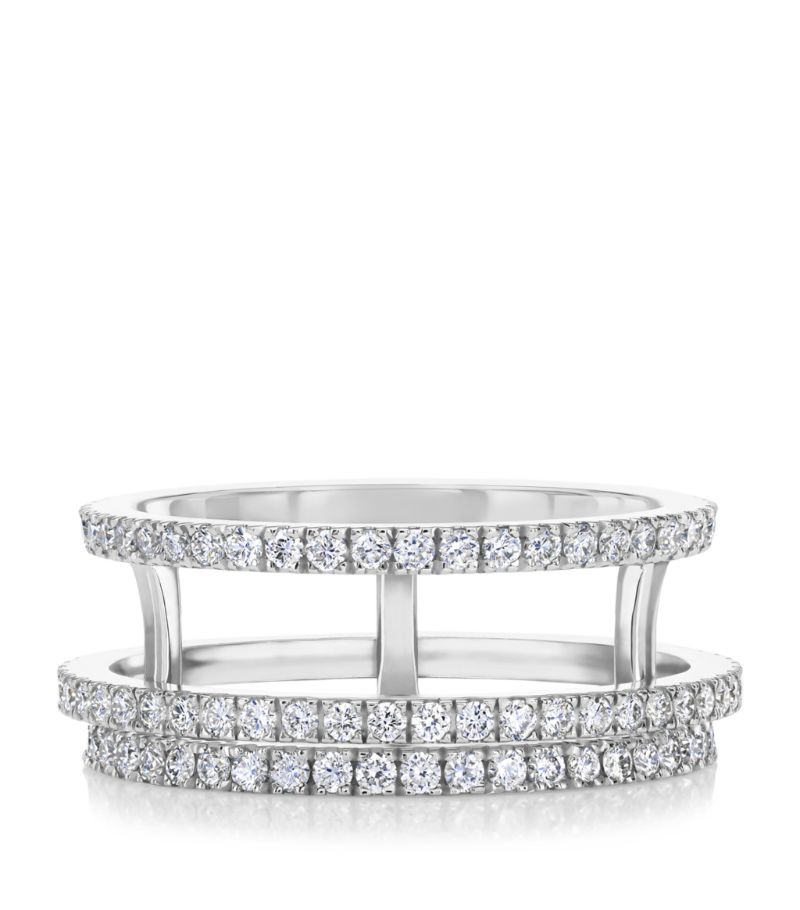 De Beers Jewellers De Beers Jewellers White Gold And Diamond Horizon Full Pavé Ring