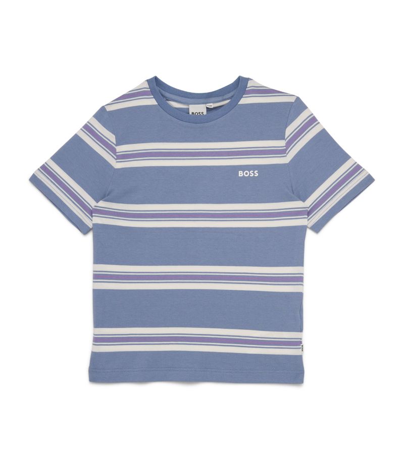 Boss Kidswear Boss Kidswear Striped Logo T-Shirt (4-16 Years)