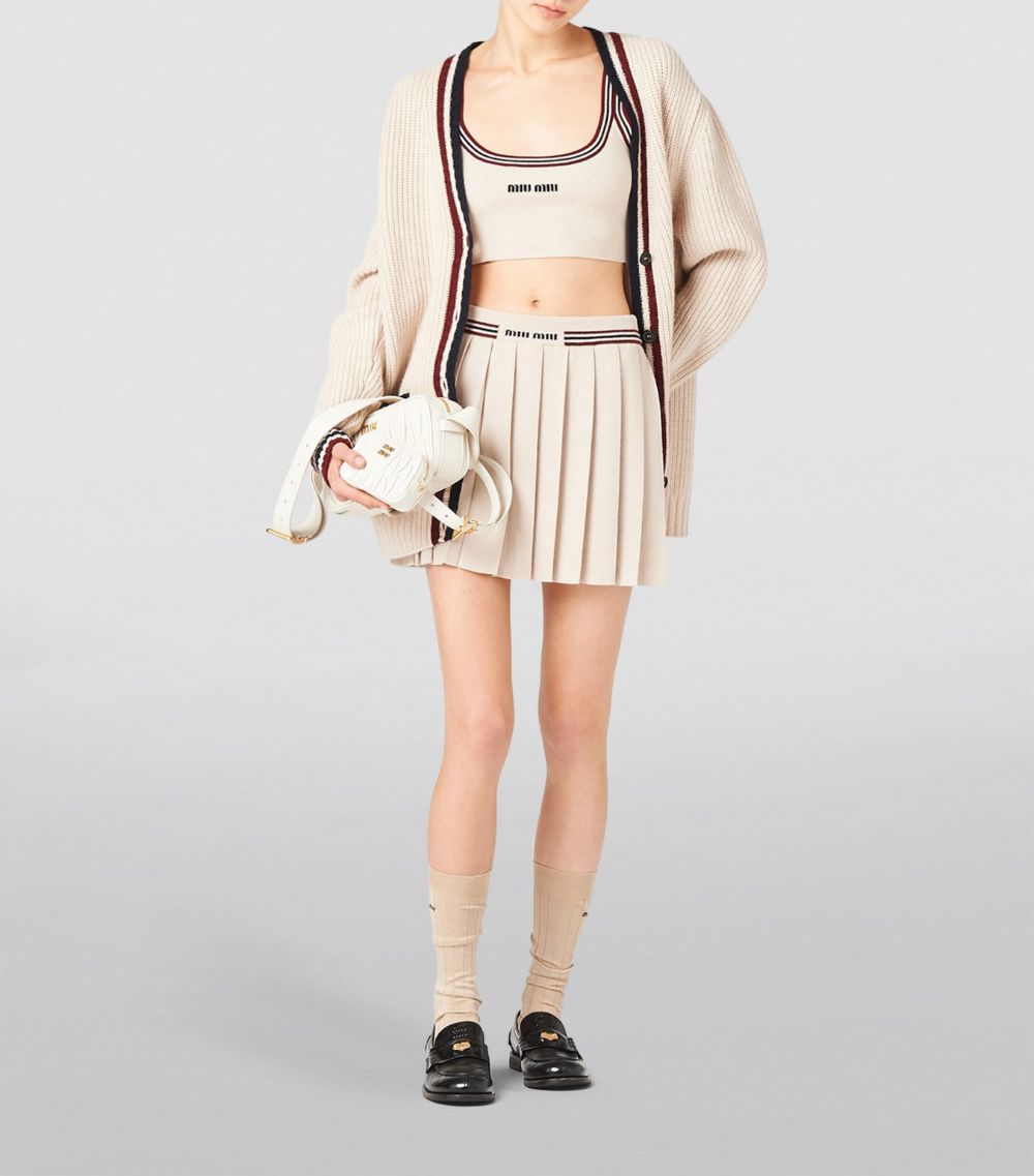 Miu Miu Miu Miu Cashmere Pleated Mini Skirt