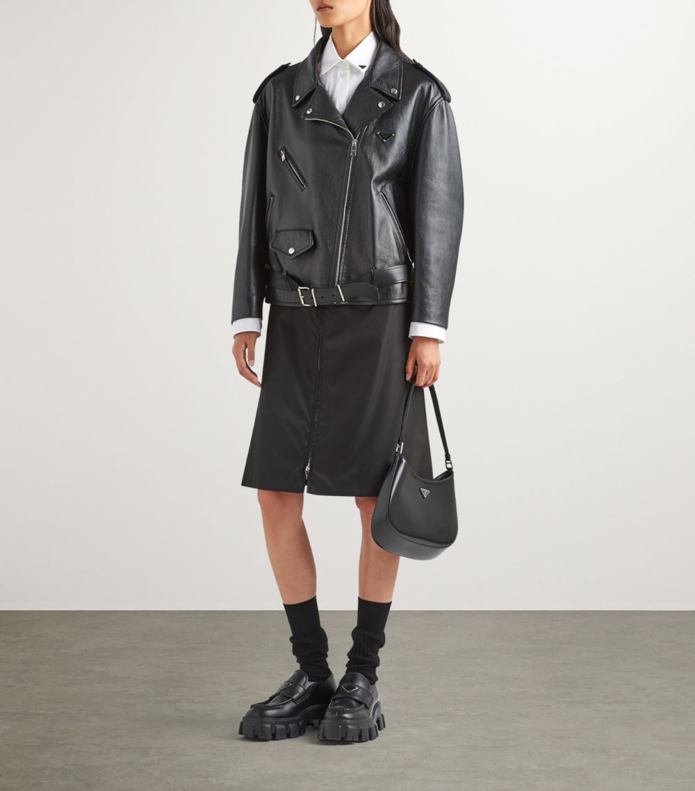 Prada Prada Nappa Leather Biker Jacket