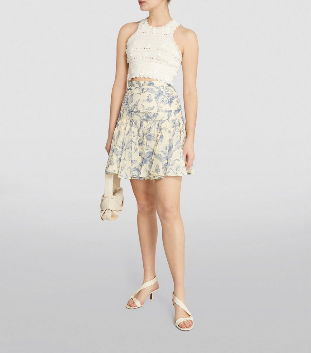  Sandro Floral Mini Skirt