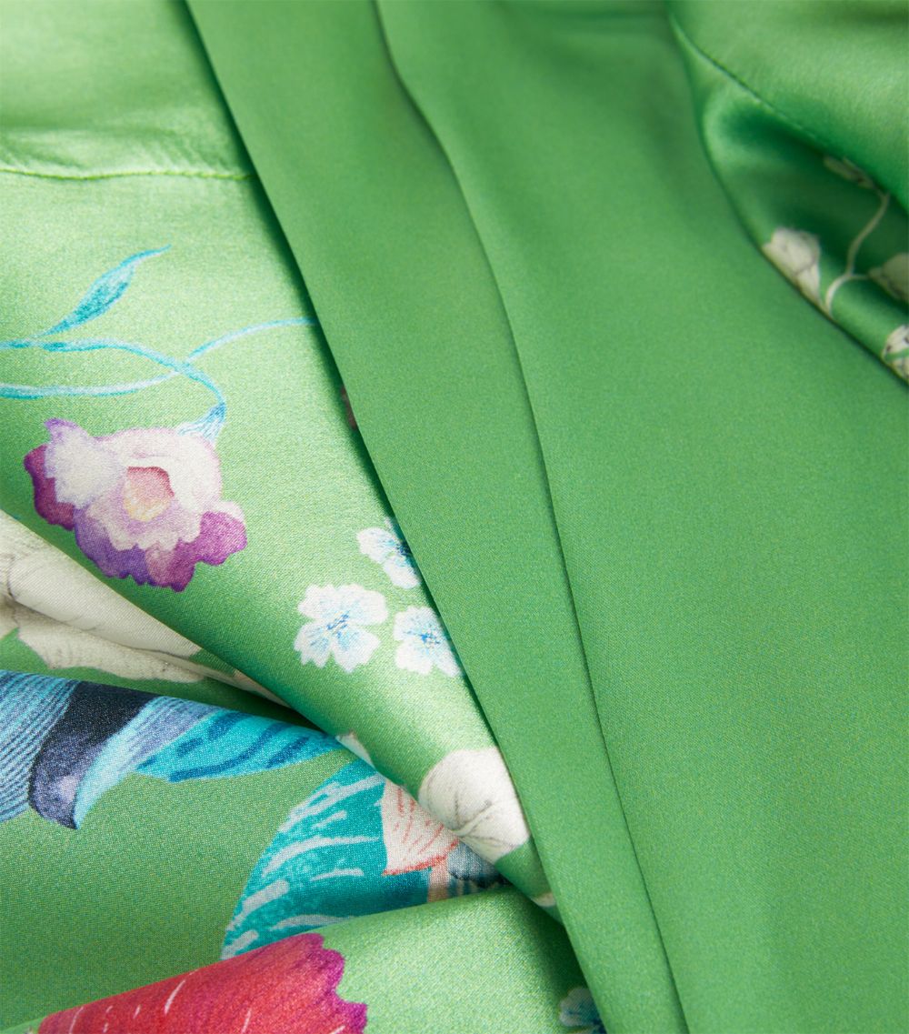 Meng Meng Short Silk Floral Kimono
