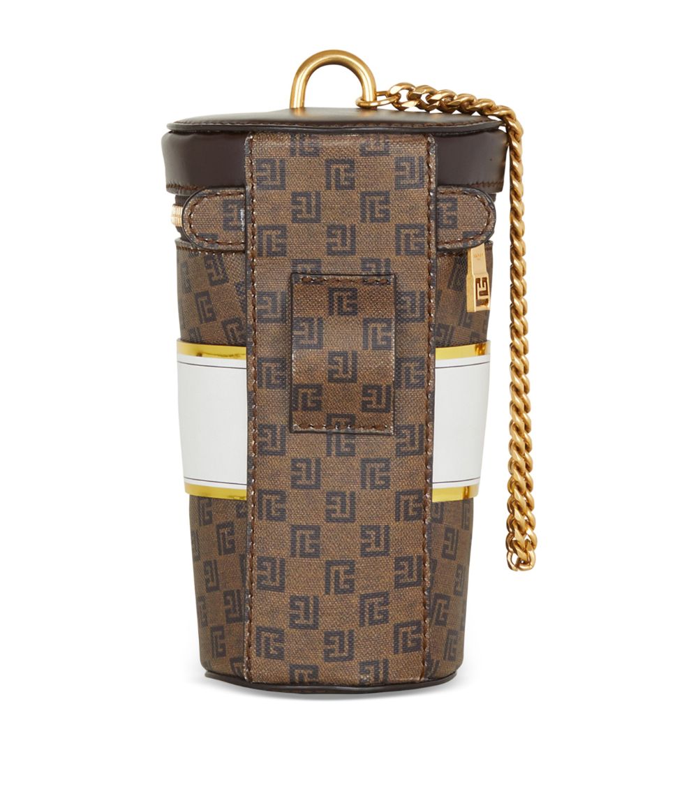 Balmain Balmain Small Monogram Coffee Cup Clutch Bag