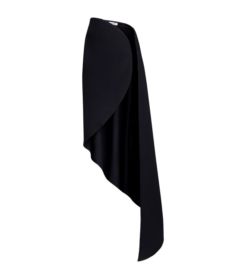 Alaïa Alaïa Silk-Wool Spiral Midi Skirt