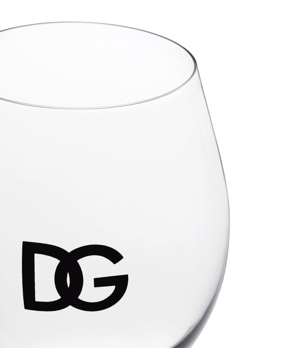  Dolce & Gabbana Casa Set Of 2 Dg Millennials Logo Wine Glasses