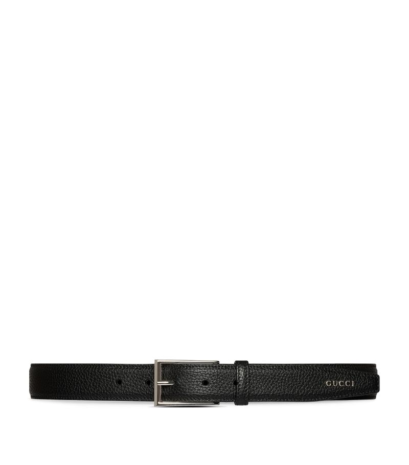 Gucci Gucci Leather Rectangular Buckle Belt