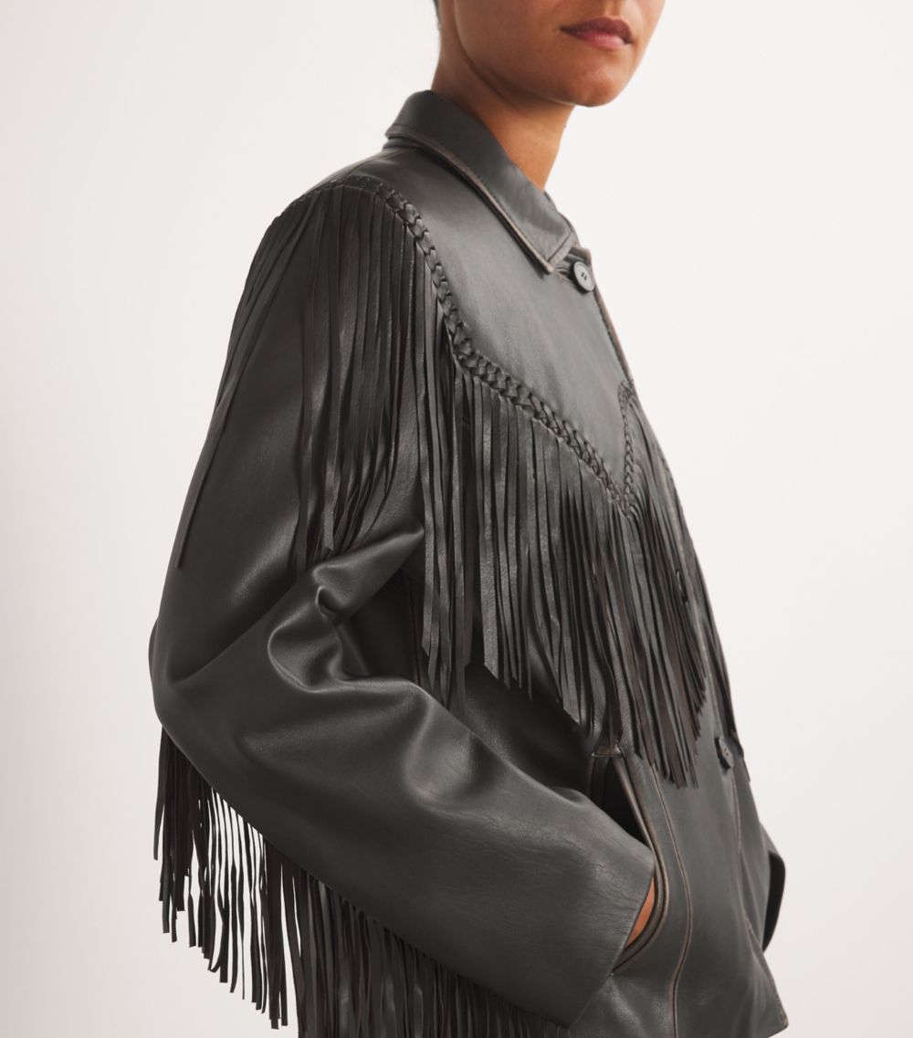 Weekend Max Mara Weekend Max Mara Nappa Leather Fringed Jacket