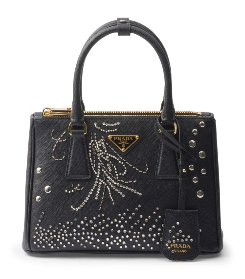 Prada Prada Leather Embellished Galleria Tote Bag