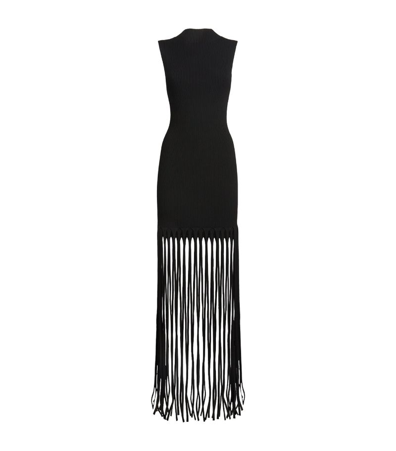 Lapointe Lapointe Ribbed Fringed Mini Dress