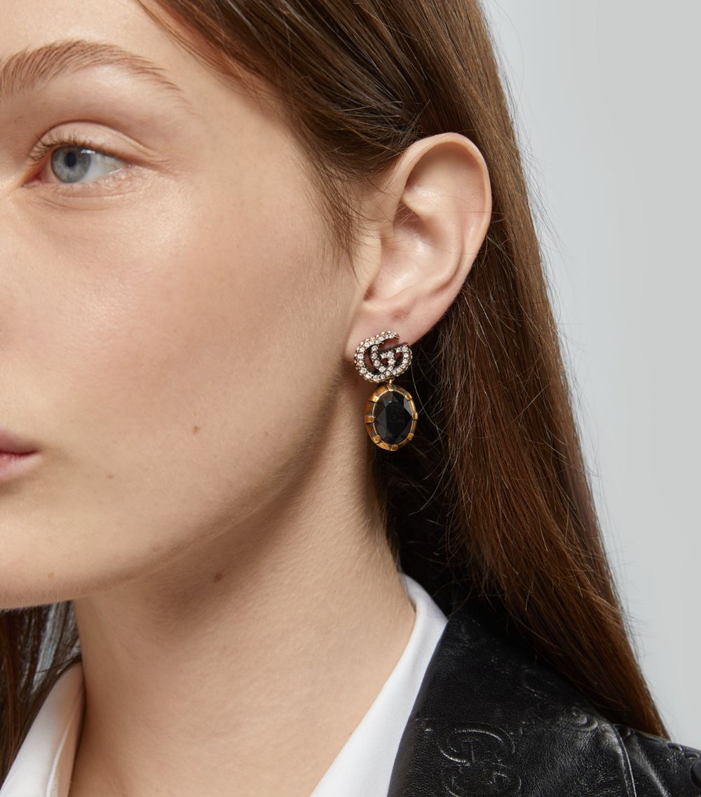 Gucci Gucci Crystal-Embellished Double G Earrings