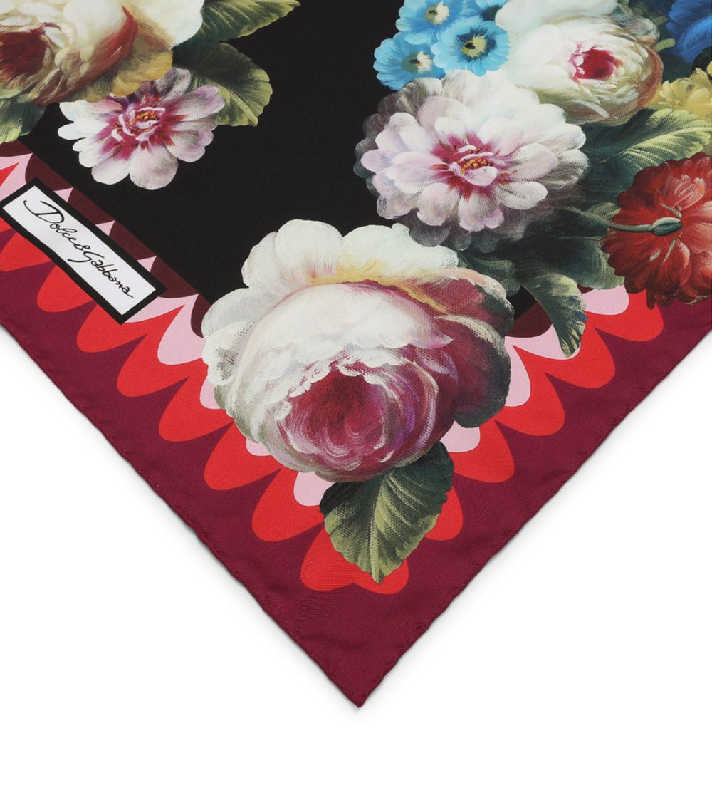 Dolce & Gabbana Dolce & Gabbana Silk Foulard Floral Print Scarf