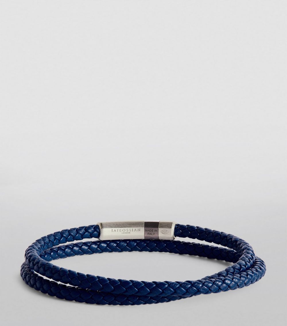 Tateossian Tateossian Leather Double-Wrap Braided Bracelet