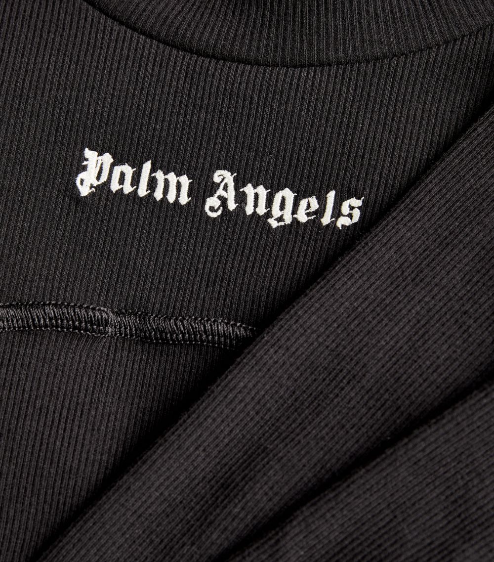 PALM ANGELS Palm Angels Ribbed Logo Mini Dress