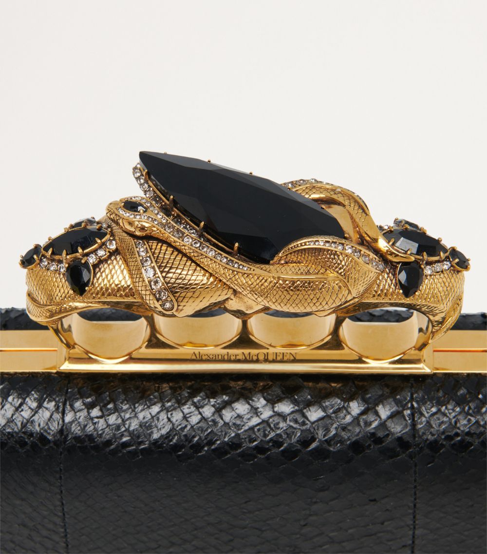 Alexander McQueen Alexander Mcqueen Leather Snake Four-Ring Clutch Bag