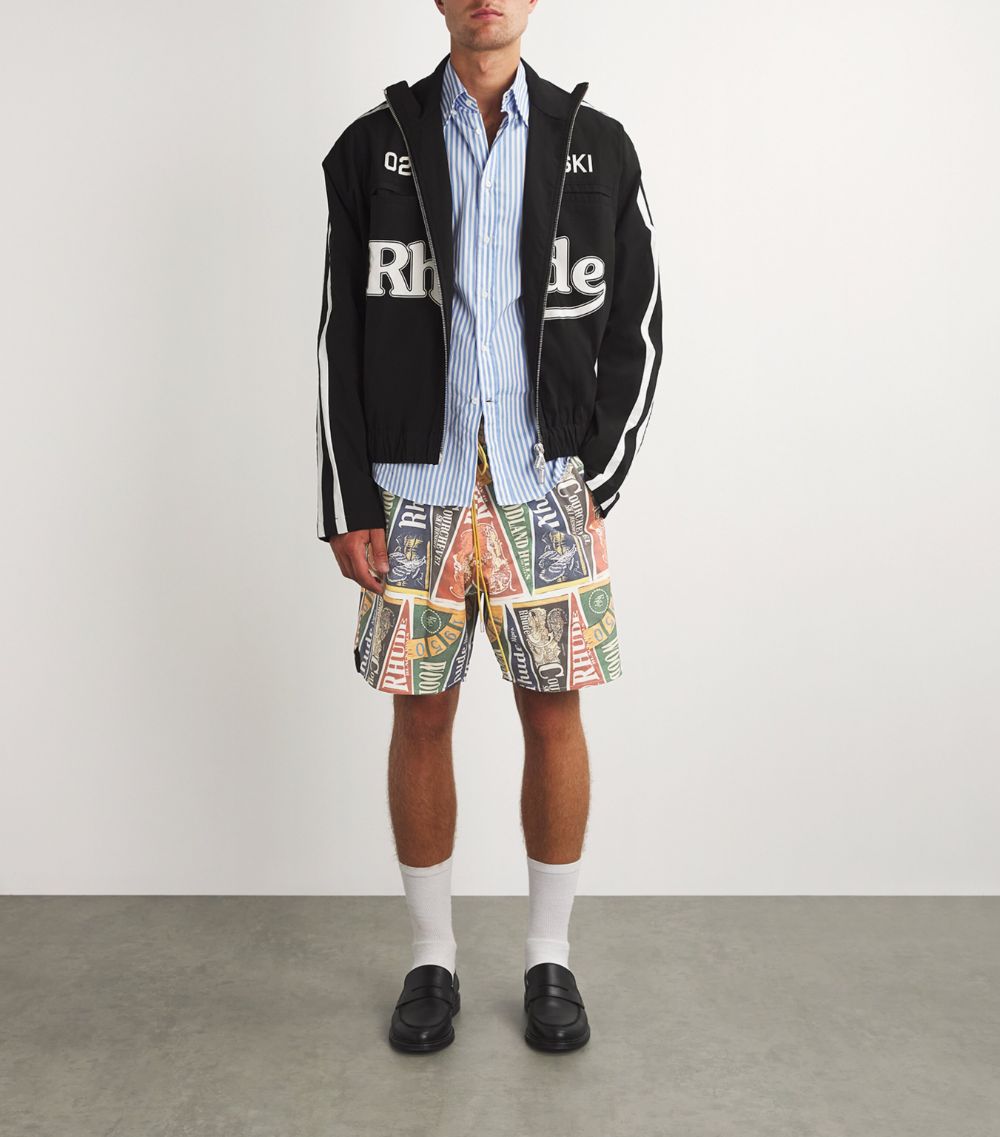 Rhude Rhude Cotton Collegiate Flag Shorts