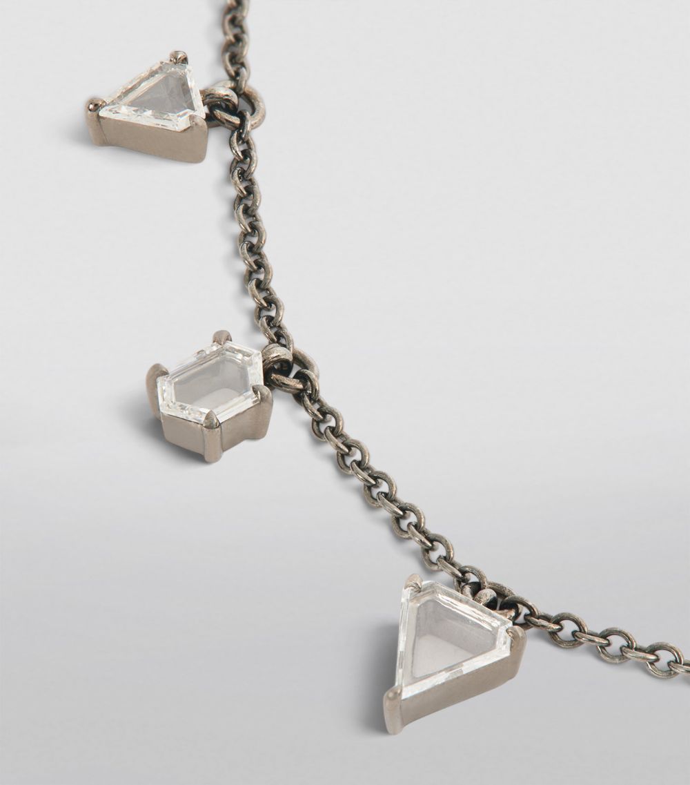 Eva Fehren Eva Fehren Blackened White Gold And Diamond Prism Necklace