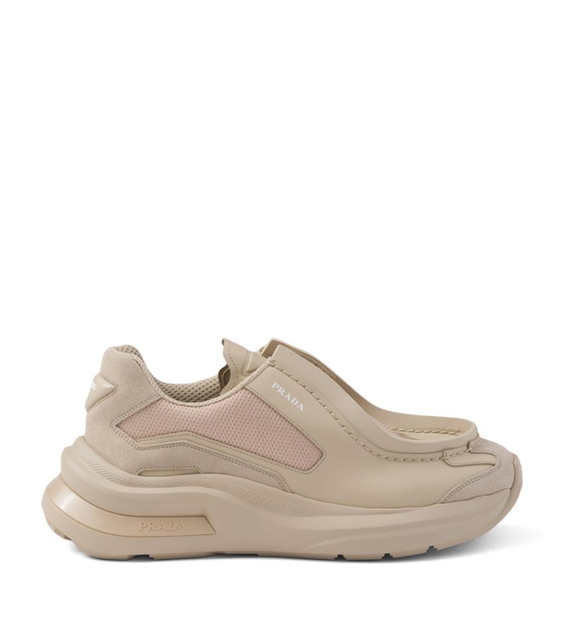 Prada Prada Brushed Leather Systeme Sneakers