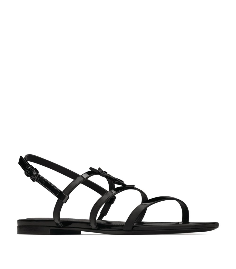 Saint Laurent Saint Laurent Leather Cassandra Flat Sandals