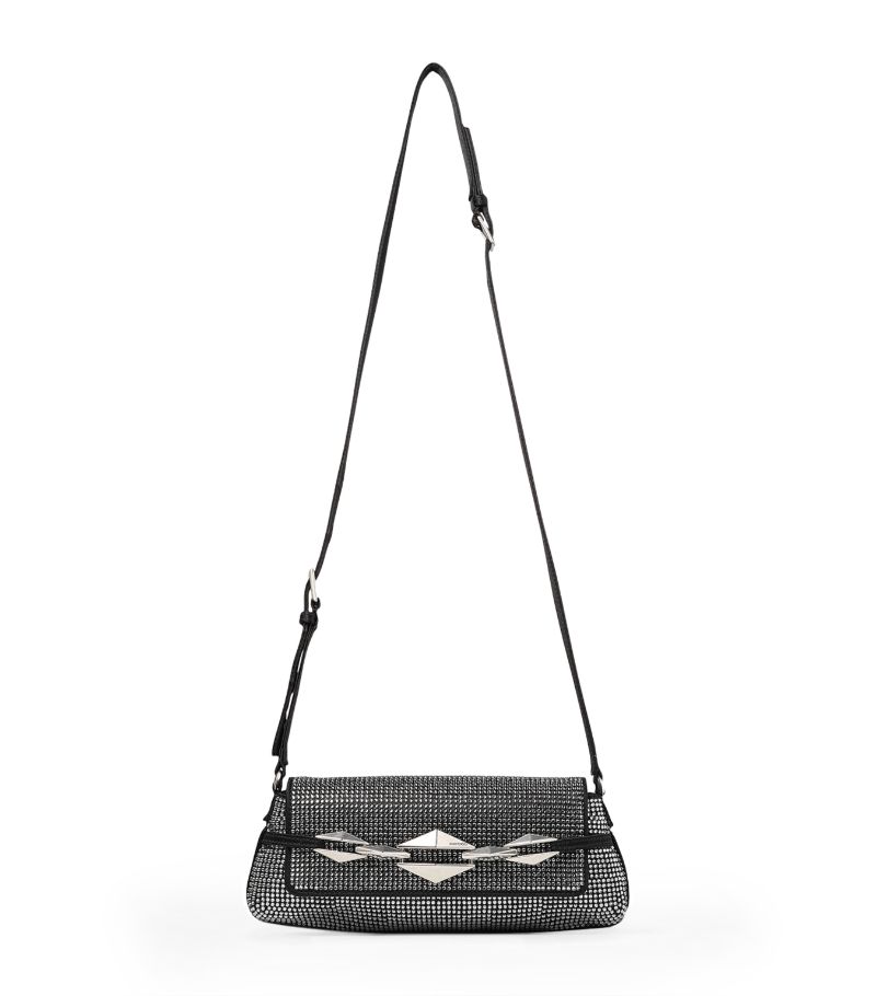 Jimmy Choo Jimmy Choo Small Satin Embellished Diamond Shoulder Bag