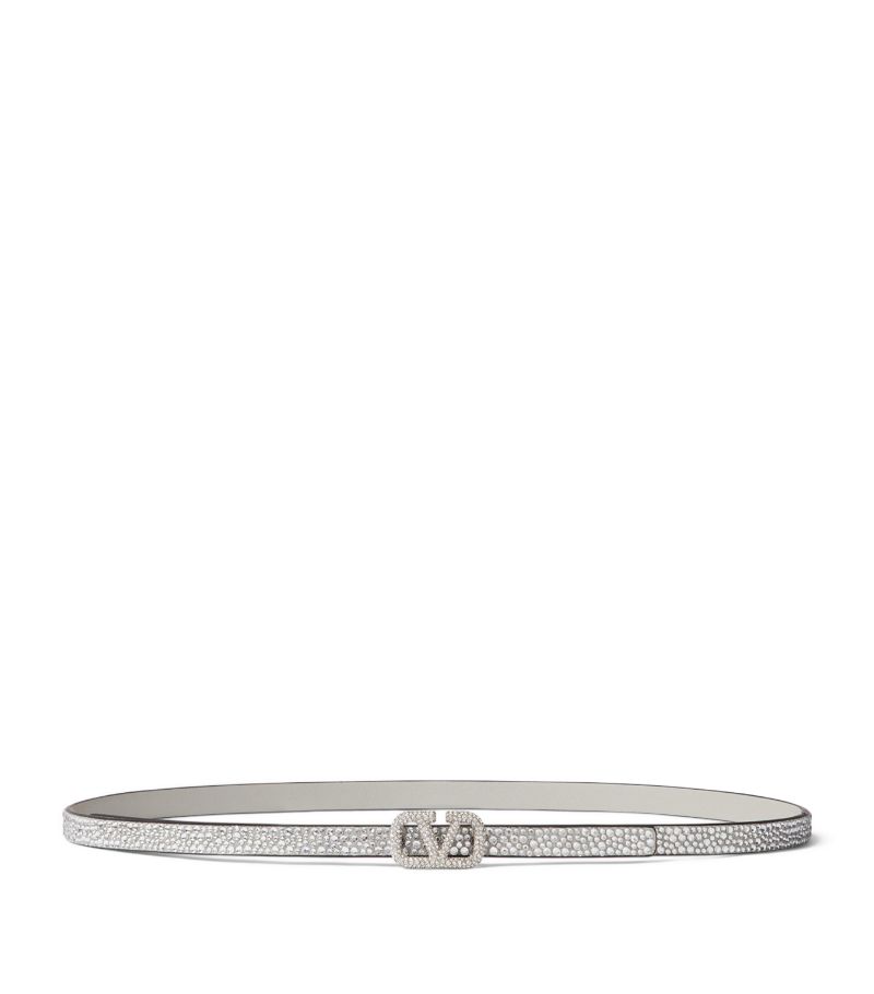 VALENTINO GARAVANI Valentino Garavani Leather Vlogo Slim Belt