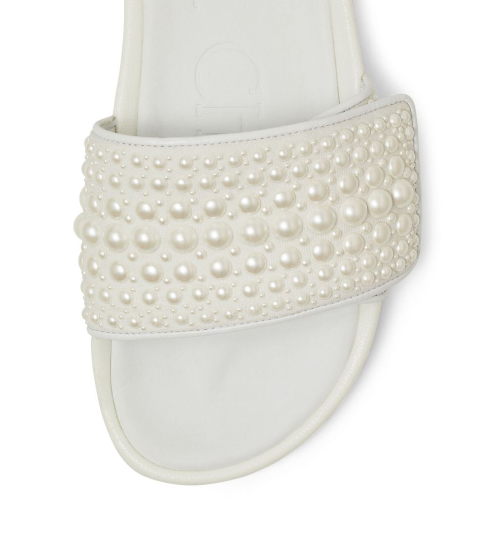 Jimmy Choo Jimmy Choo Fitz Embellished Canvas-Leather Slides