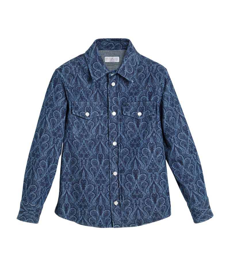 Brunello Cucinelli Kids Brunello Cucinelli Kids Printed Denim Shirt