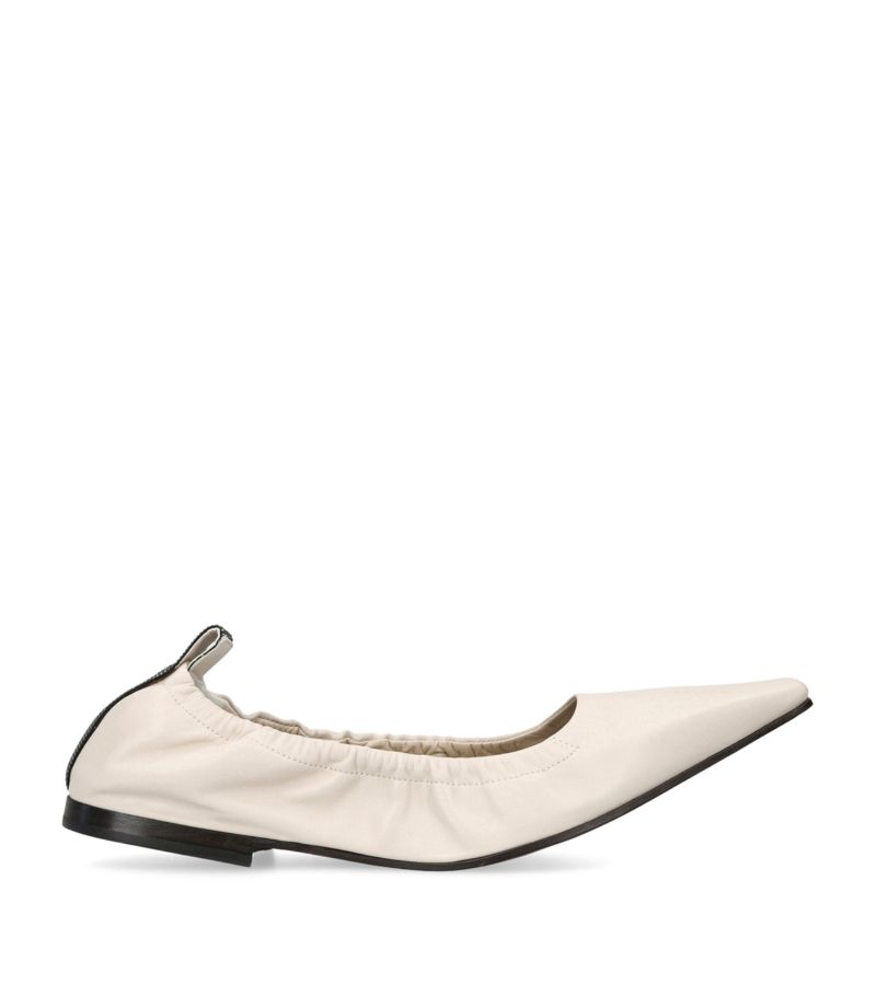 Brunello Cucinelli Brunello Cucinelli Leather Embellished Ballet Flats