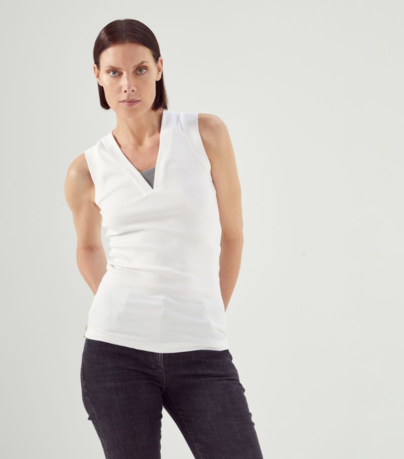 Brunello Cucinelli Brunello Cucinelli Cotton-Blend Tank Top