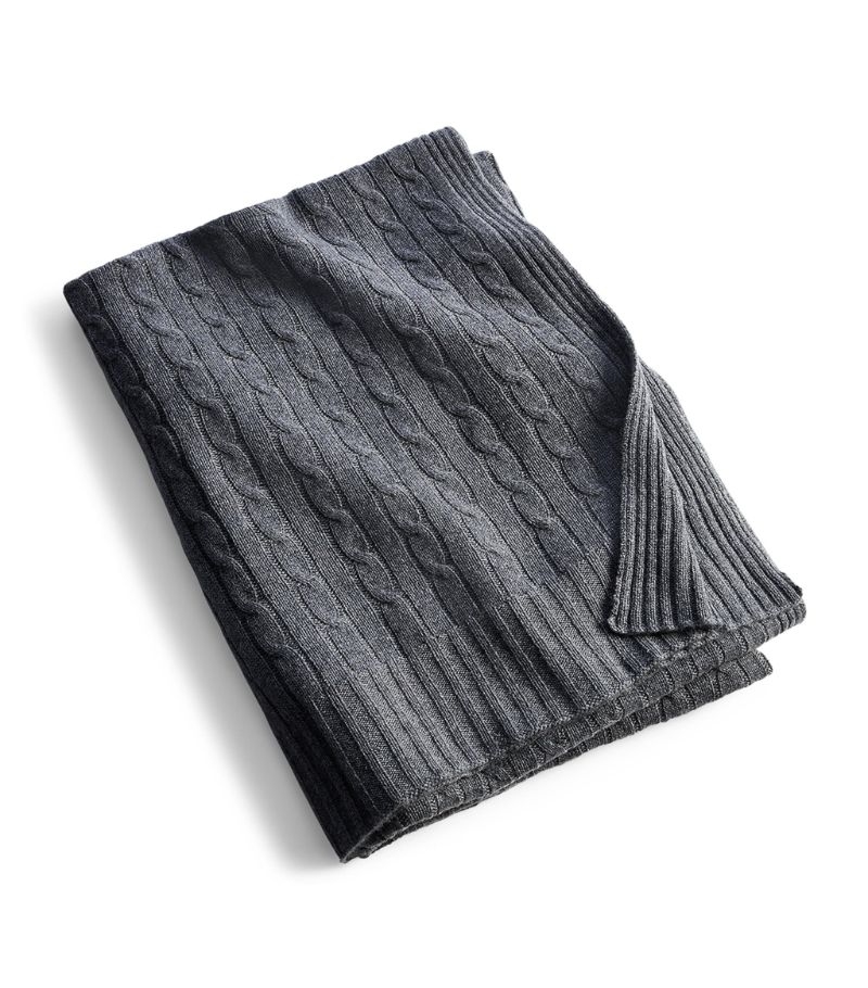 Ralph Lauren Home Ralph Lauren Home Cashmere Cable-Knit Throw (60Cm X 60Cm)