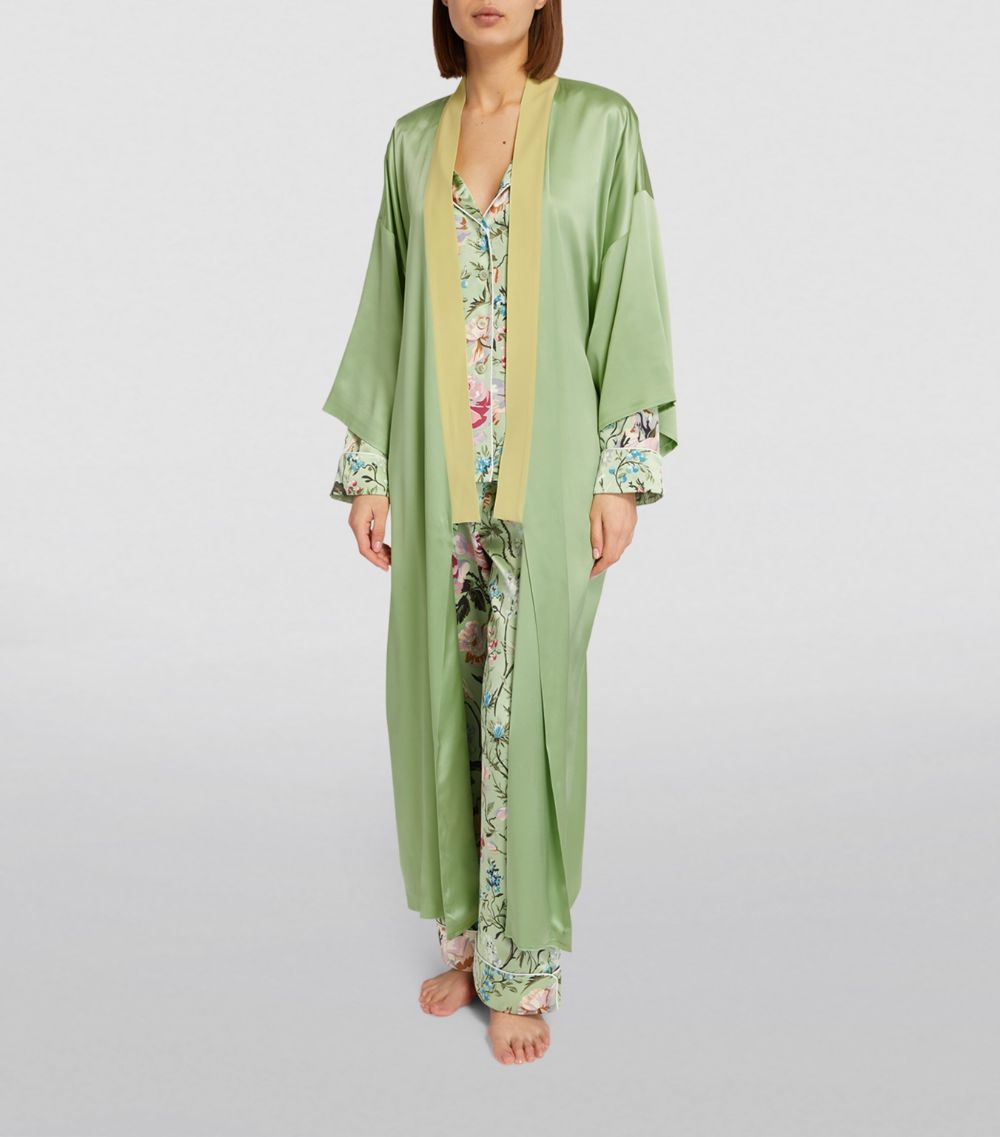 Olivia Von Halle Olivia Von Halle Silk Queenie Kimono Robe