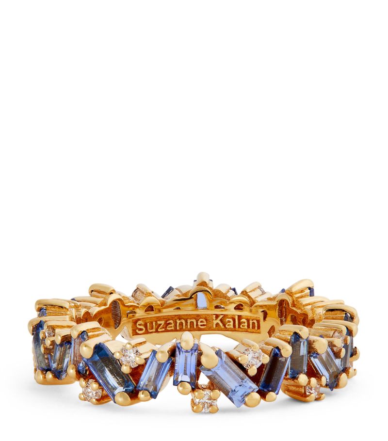 Suzanne Kalan Suzanne Kalan Yellow Gold, Diamond And Sapphire Fireworks Bliss Ring (Size 6.5Mm)