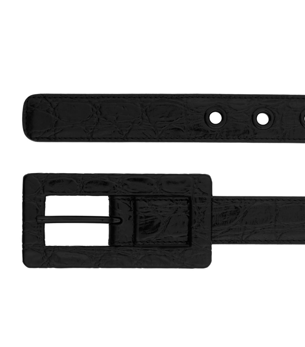 Saint Laurent Saint Laurent Croc-Embossed Belt