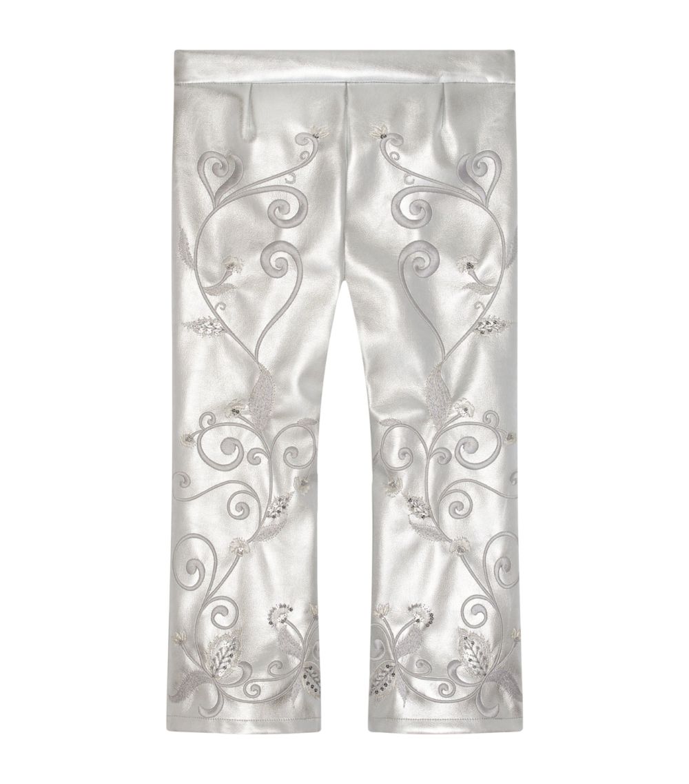 Dolce & Gabbana Dolce & Gabbana Kids Foil Embellished Faux Leather Trousers (2-6 Years)