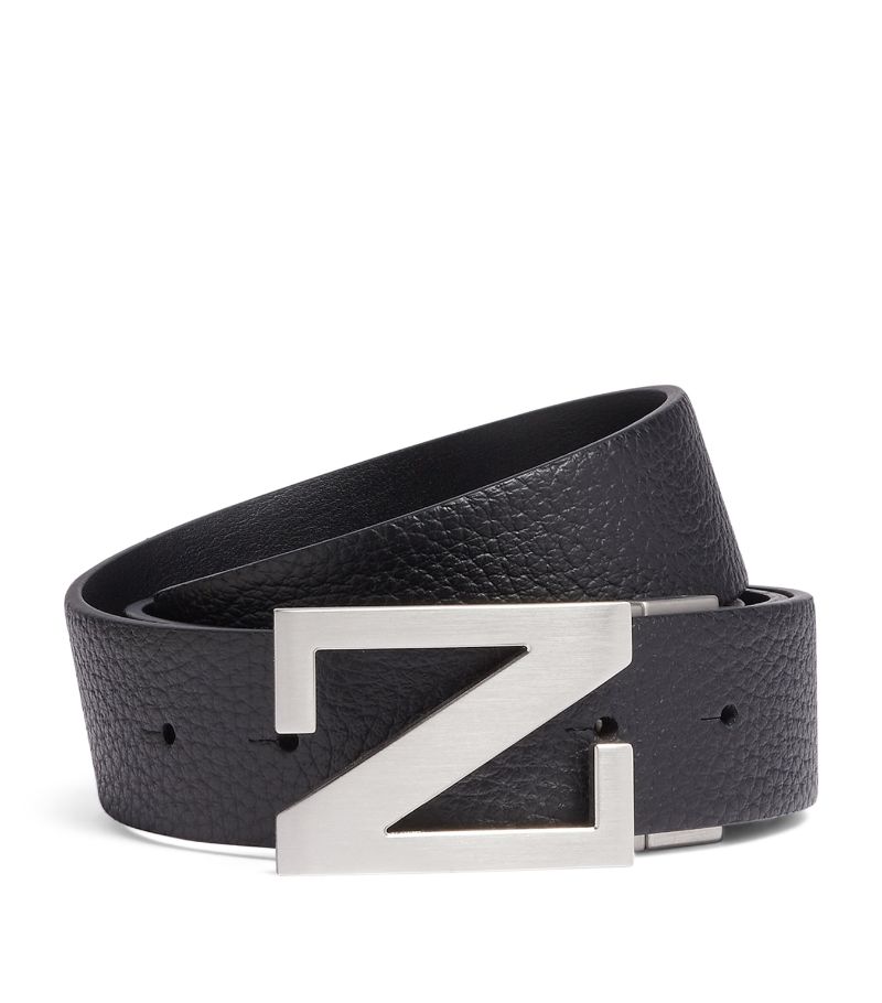 zegna Zegna Calfskin Logo-Buckle Belt