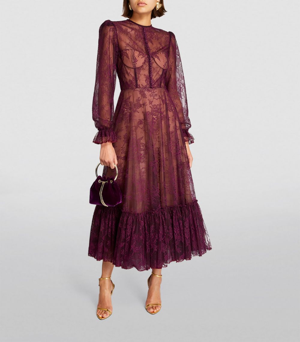 Costarellos Costarellos Silk Lace Vanadine Dress