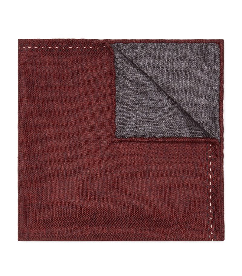 Brunello Cucinelli Brunello Cucinelli Silk Logo Pocket Square