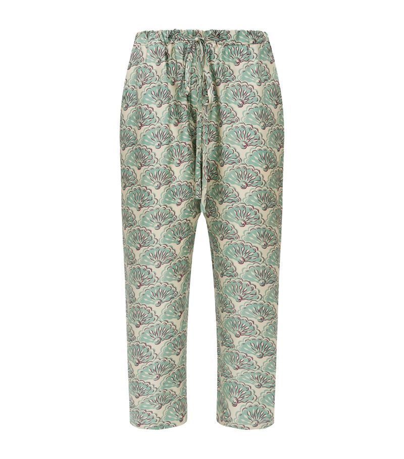 La Doublej La Doublej Silk Printed Drawstring Trousers