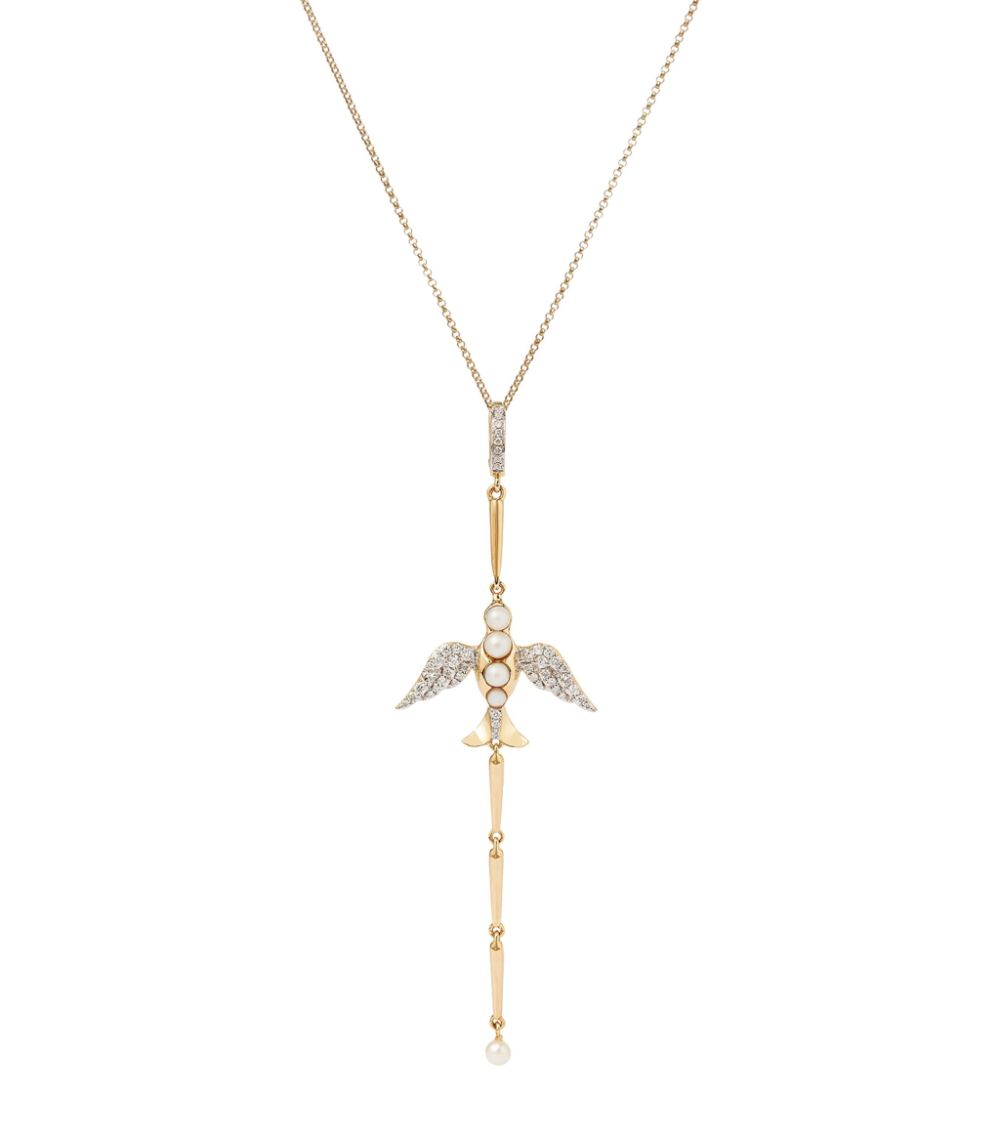 Annoushka Annoushka x Temperley London Yellow Gold, Pearl and Diamond Lovebirds Charm