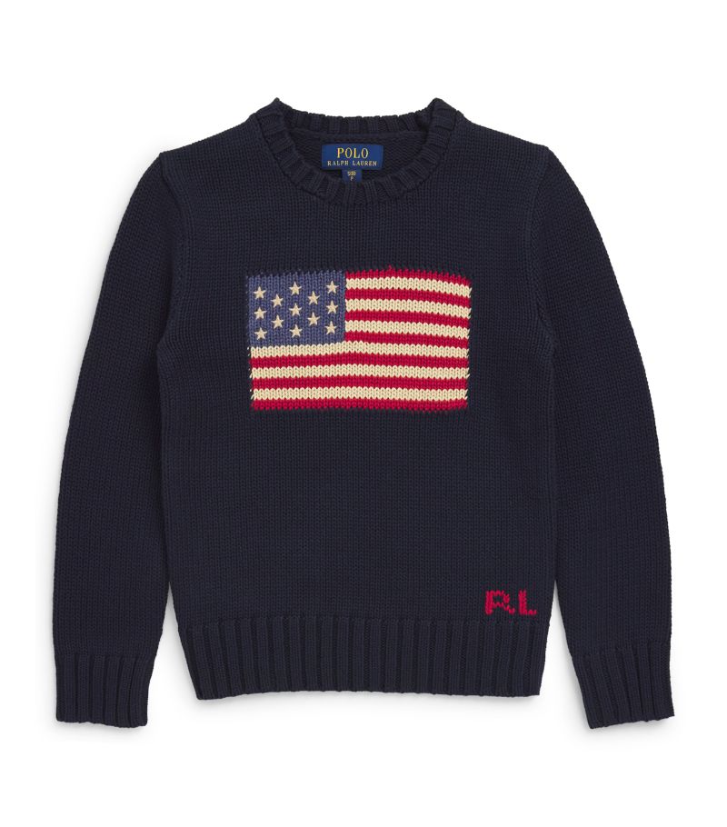 Ralph Lauren Kids Ralph Lauren Kids Cotton American Flag Sweater (7-14 Years)