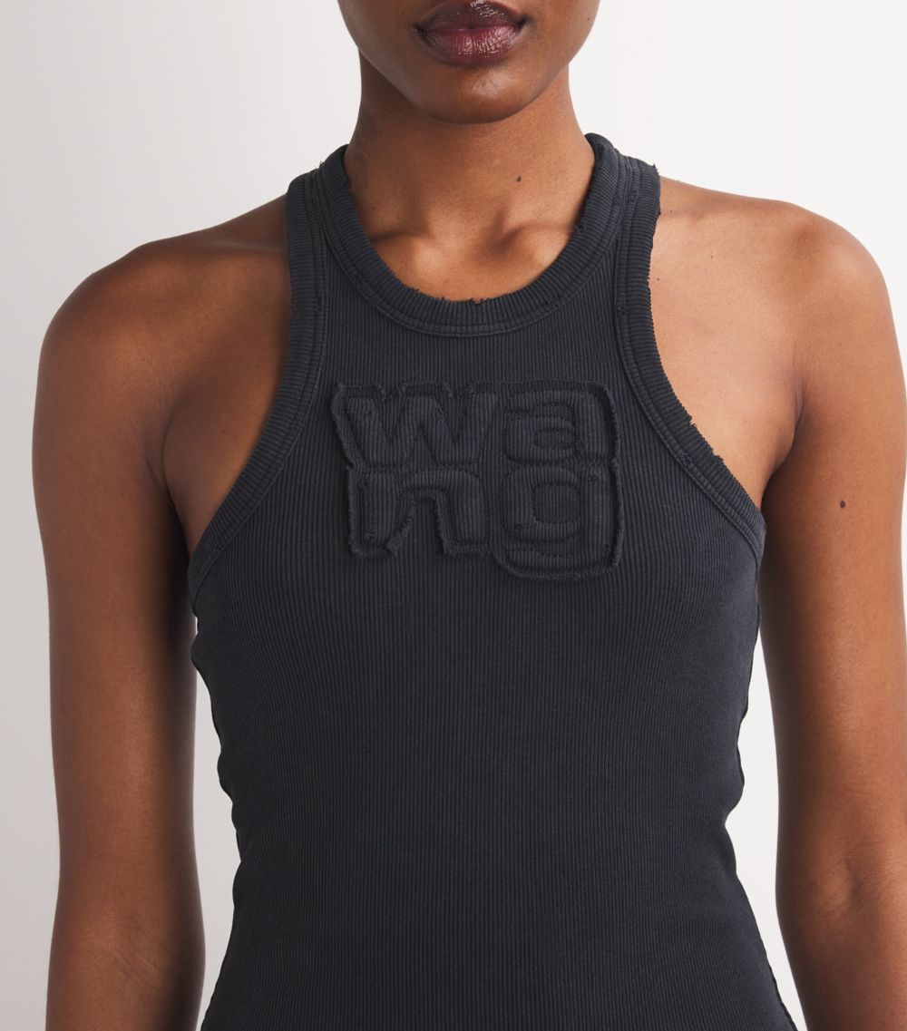 Alexander Wang Alexander Wang Distressed Logo Mini Dress