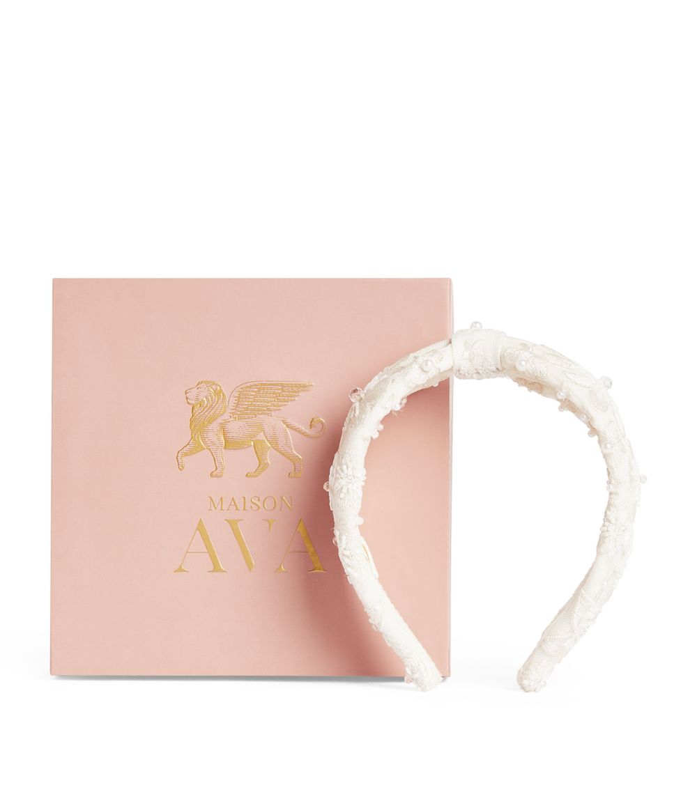 Maison Ava MAISON AVA Pearl-Embellished Headband