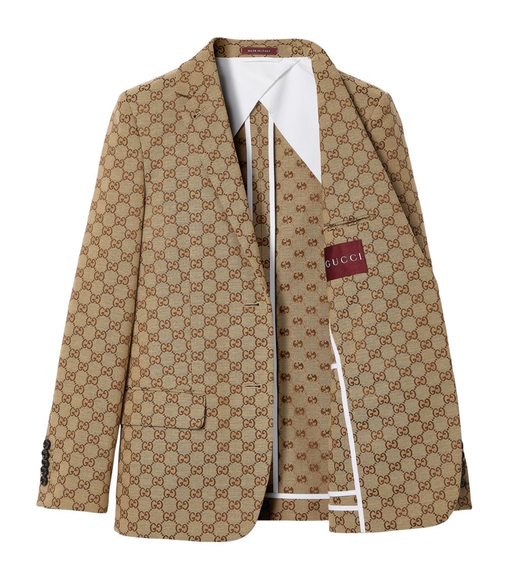 Gucci Gucci Cotton-Blend Gg Canvas Blazer