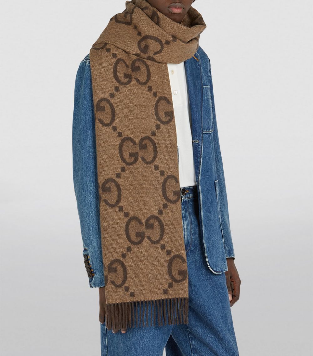 Gucci Gucci Cashmere Jacquard Gg Scarf