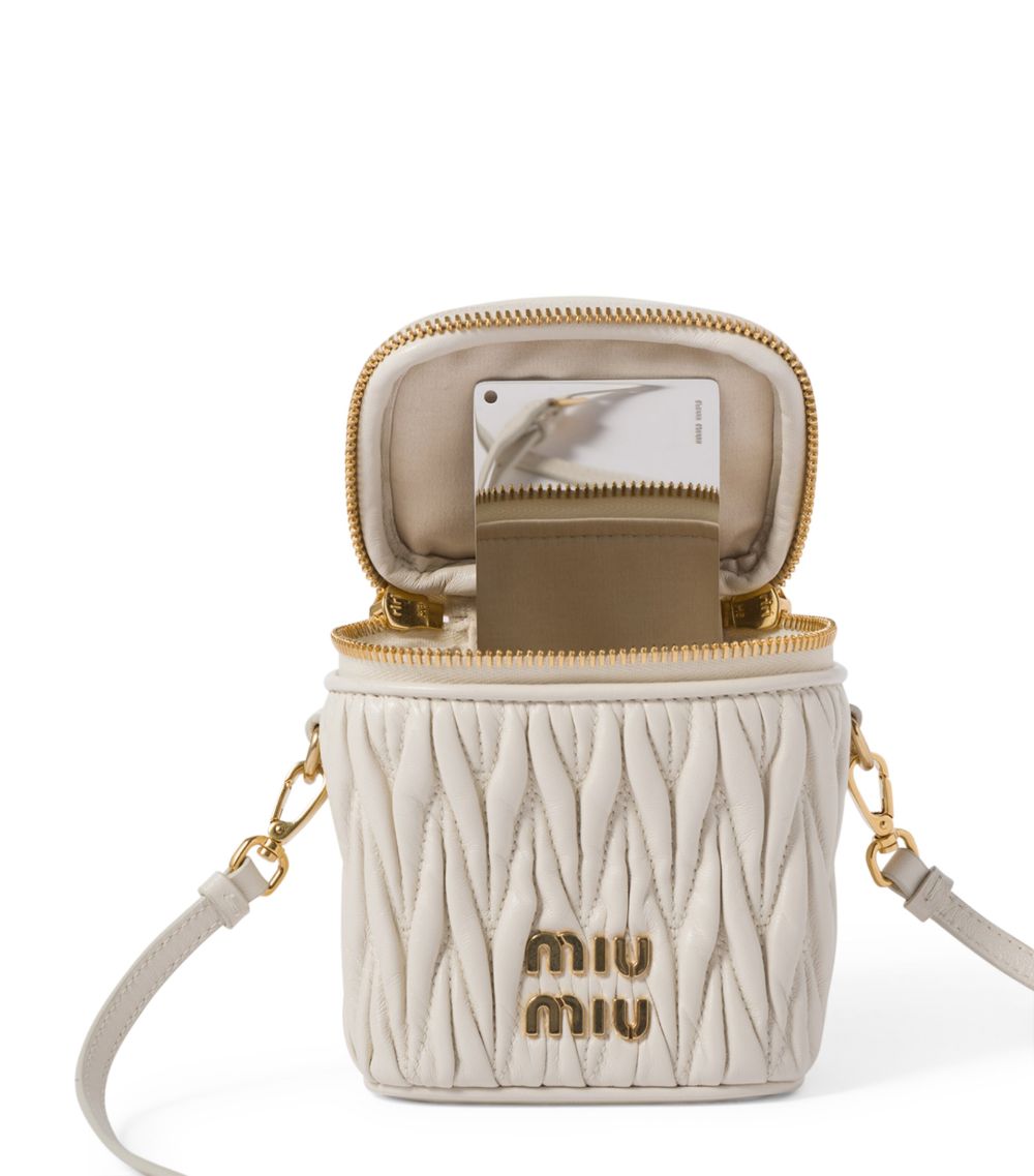 Miu Miu Miu Miu Micro Leather Matelassé Cross-Body Bag