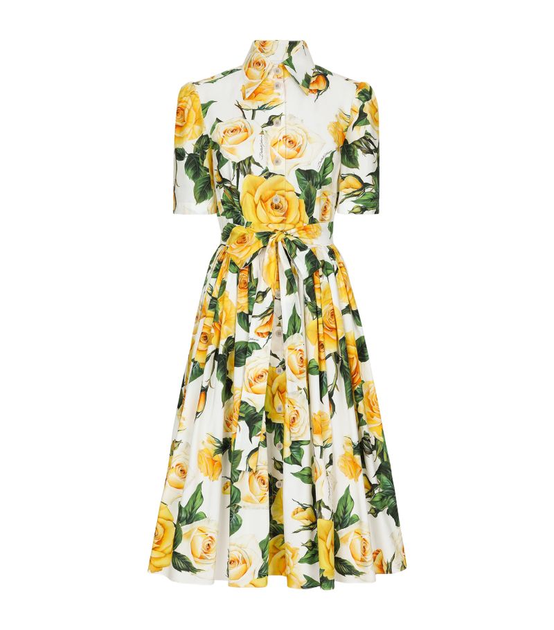 Dolce & Gabbana Dolce & Gabbana Cotton Floral Midi Dress