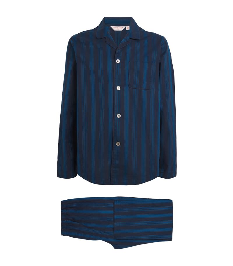 Derek Rose Derek Rose Striped Royal Pyjama Set