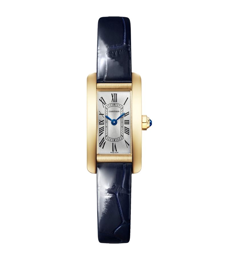 Cartier Cartier Mini Yellow Gold And Sapphire Tank Américaine Watch 15.2Mm