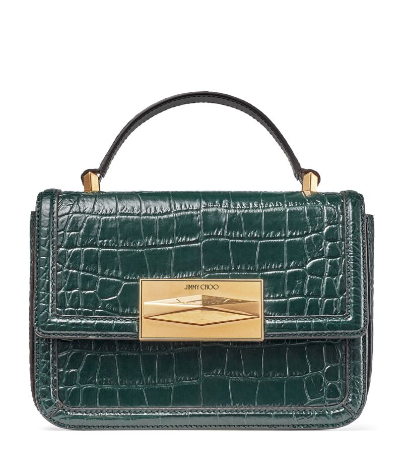 Jimmy Choo Jimmy Choo Croc-Effect Diamond Top-Handle Bag