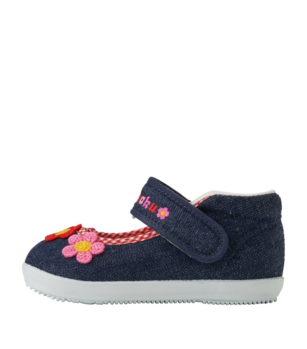 Miki House Miki House Flower-Embroidered Shoes